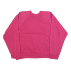 CLUB SWEATS Womens Pink Cotton Blend Crew Neck L Sweatshirt Plain Casual