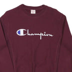 CHAMPION Mens Maroon Crew Neck S Cotton Blend Pullover Sweatshirt