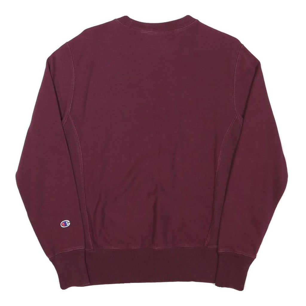 CHAMPION Mens Maroon Crew Neck S Cotton Blend Pullover Sweatshirt