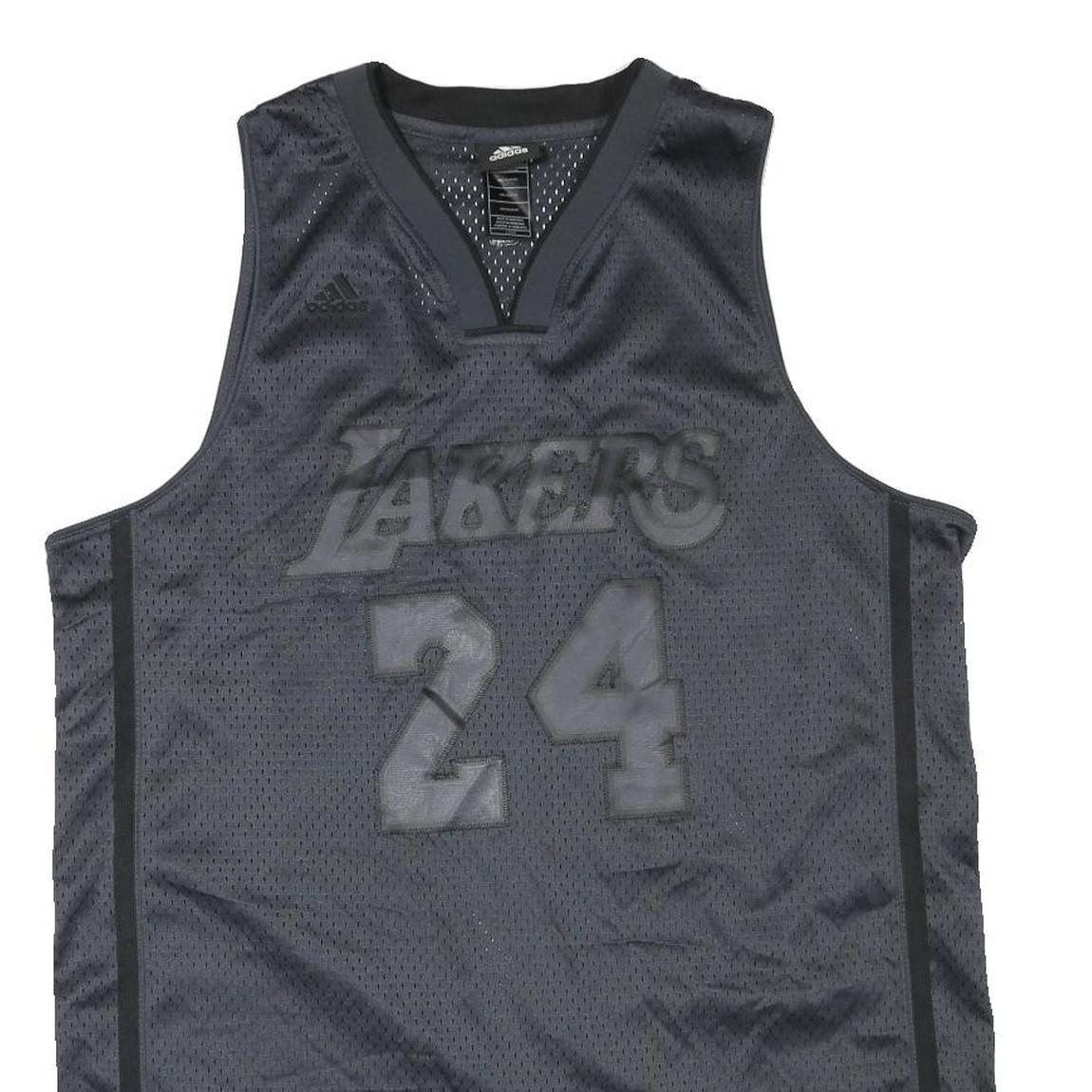ADIDAS Mens Black Lakers 24 Sleeveless V-Neck Jersey L Sportswear