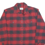 JACHS Mens Red & Black Check Shirt M Cotton Blend Classic Button Down
