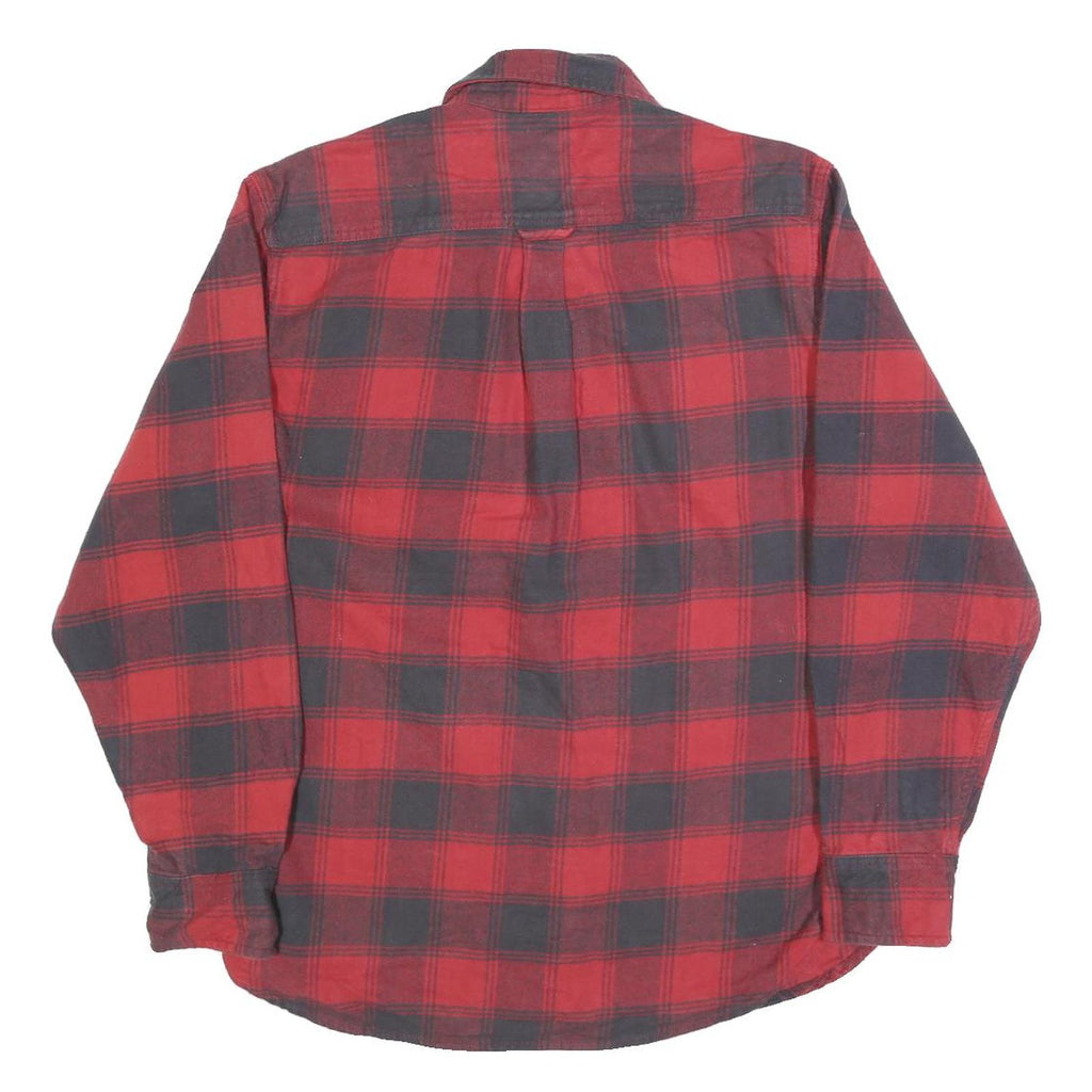 JACHS Mens Red & Black Check Shirt M Cotton Blend Classic Button Down