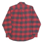 JACHS Mens Red & Black Check Shirt M Cotton Blend Classic Button Down