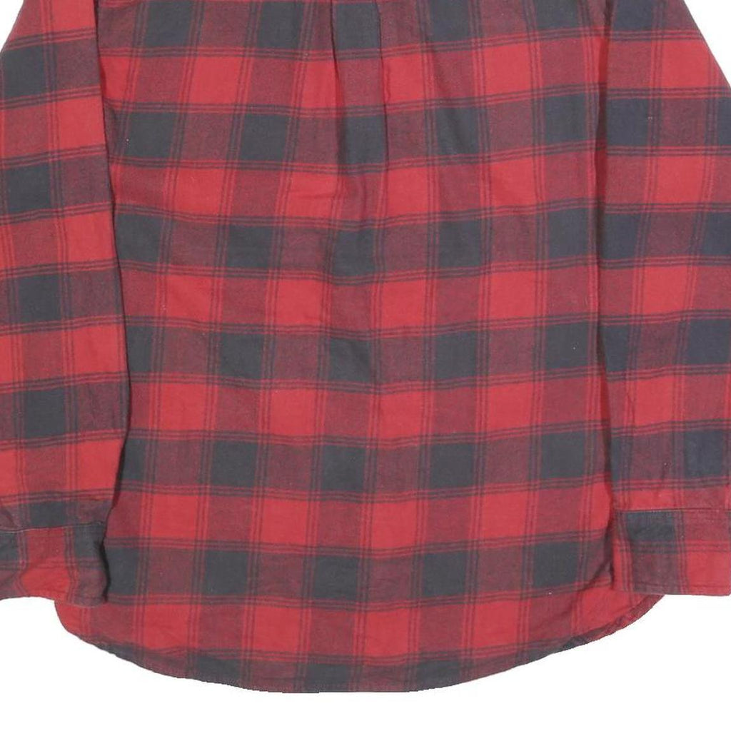 JACHS Mens Red & Black Check Shirt M Cotton Blend Classic Button Down