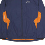 ASICS Mens Navy & Orange Zip Jacket XL Polyester Blend Colourblock Sportswear