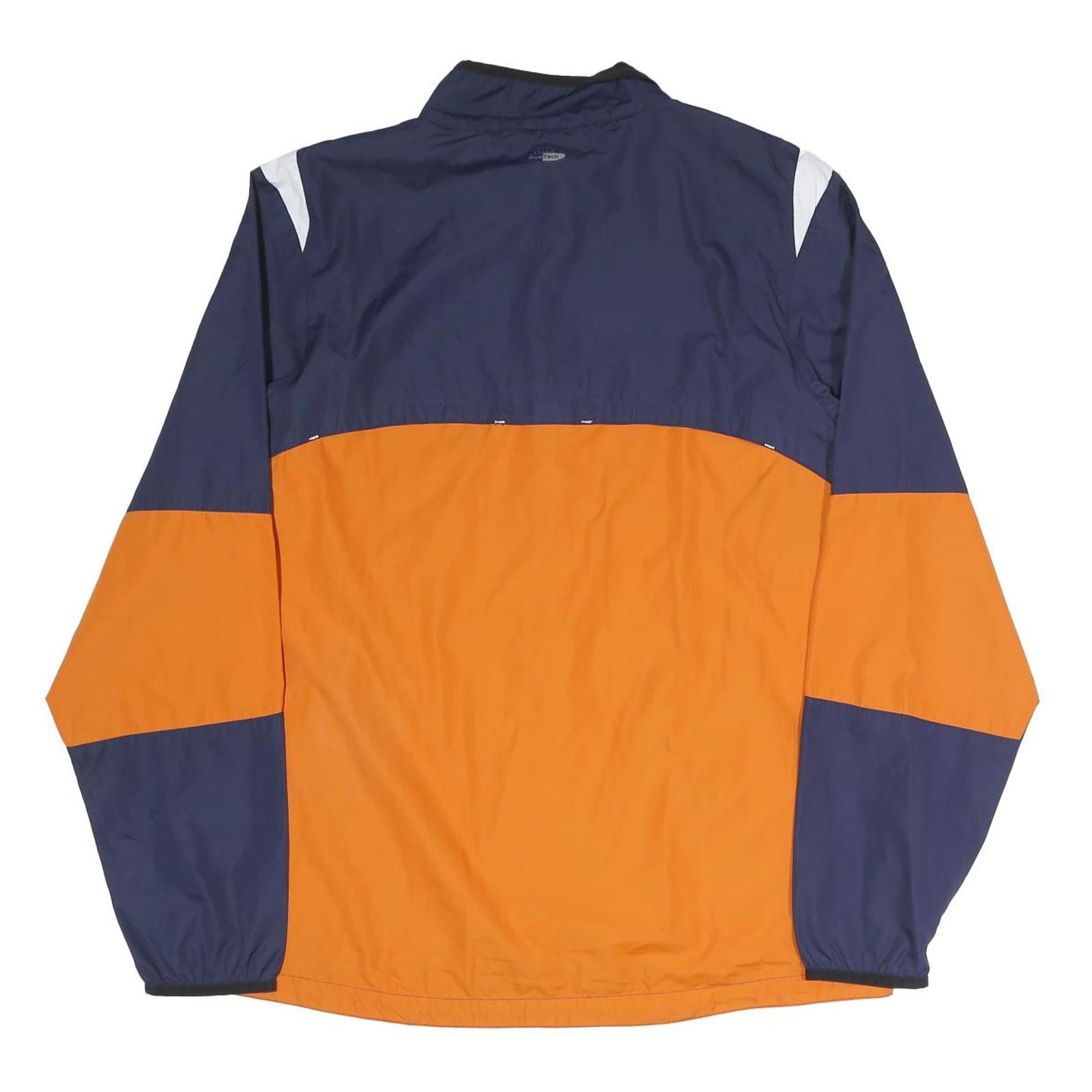 ASICS Mens Navy & Orange Zip Jacket XL Polyester Blend Colourblock Sportswear