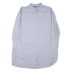 ZARA Womens Light Blue Oversized Shirt Long Sleeve Collared Cotton Blend XL
