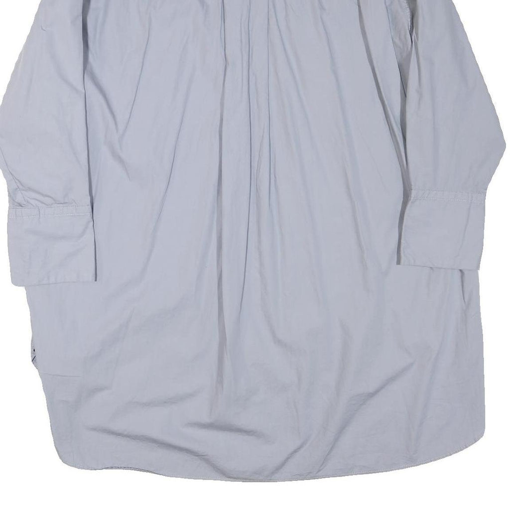 ZARA Womens Light Blue Oversized Shirt Long Sleeve Collared Cotton Blend XL