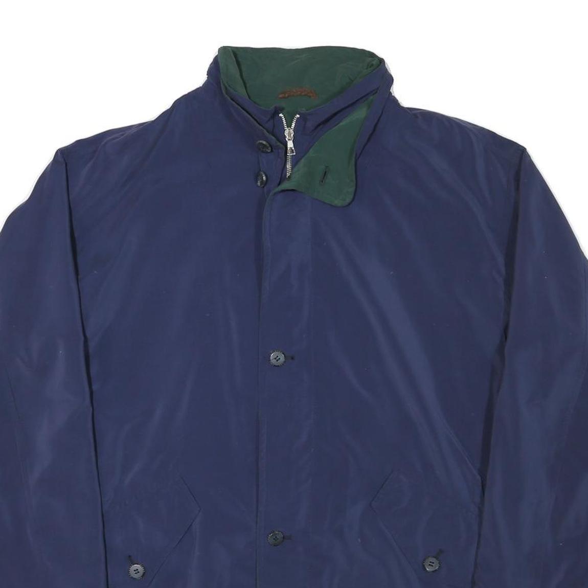 DANIEL HECHTER Mens Navy Blue Outdoor Jacket L Polyester Plain Zip Casual