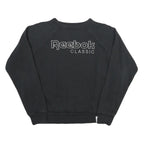 REEBOK Womens Black Classic Crew Neck M Cotton Blend Sweatshirt Pullover