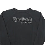 REEBOK Womens Black Classic Crew Neck M Cotton Blend Sweatshirt Pullover