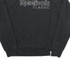 REEBOK Womens Black Classic Crew Neck M Cotton Blend Sweatshirt Pullover