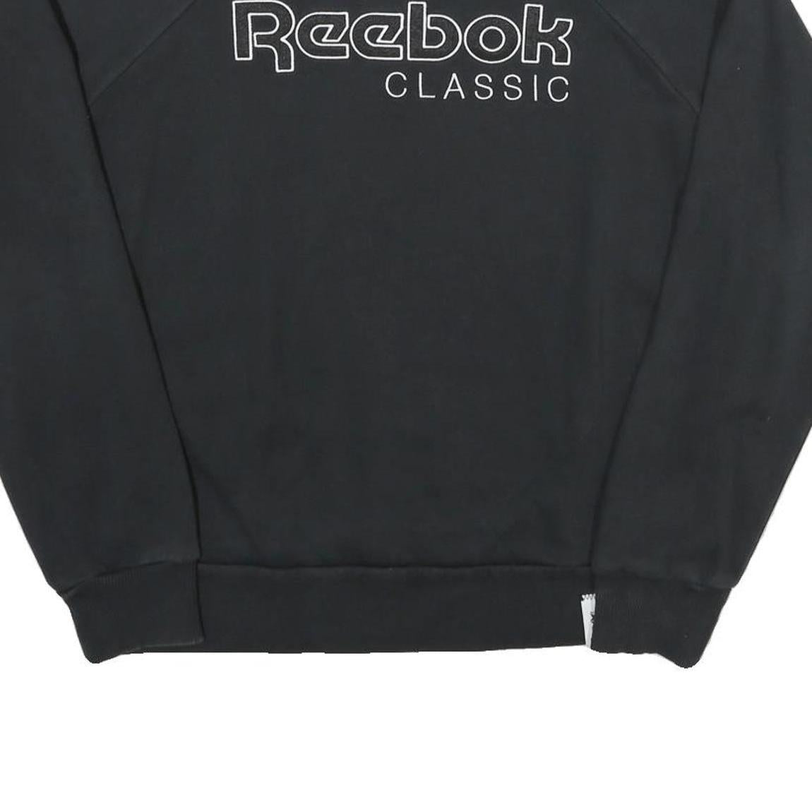 REEBOK Womens Black Classic Crew Neck M Cotton Blend Sweatshirt Pullover