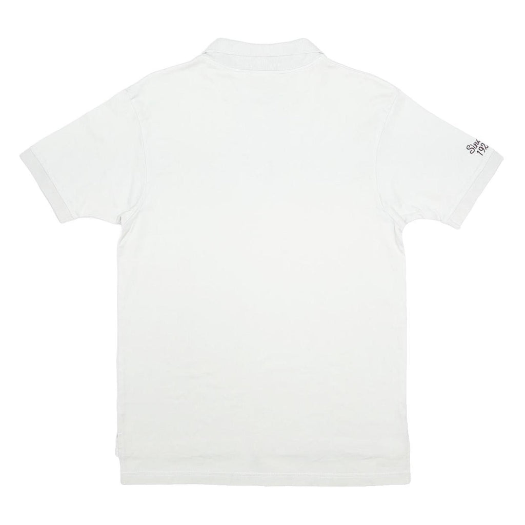 UMBRO Mens White Vintage Football Collection Short Sleeve Polo Shirt M Cotton