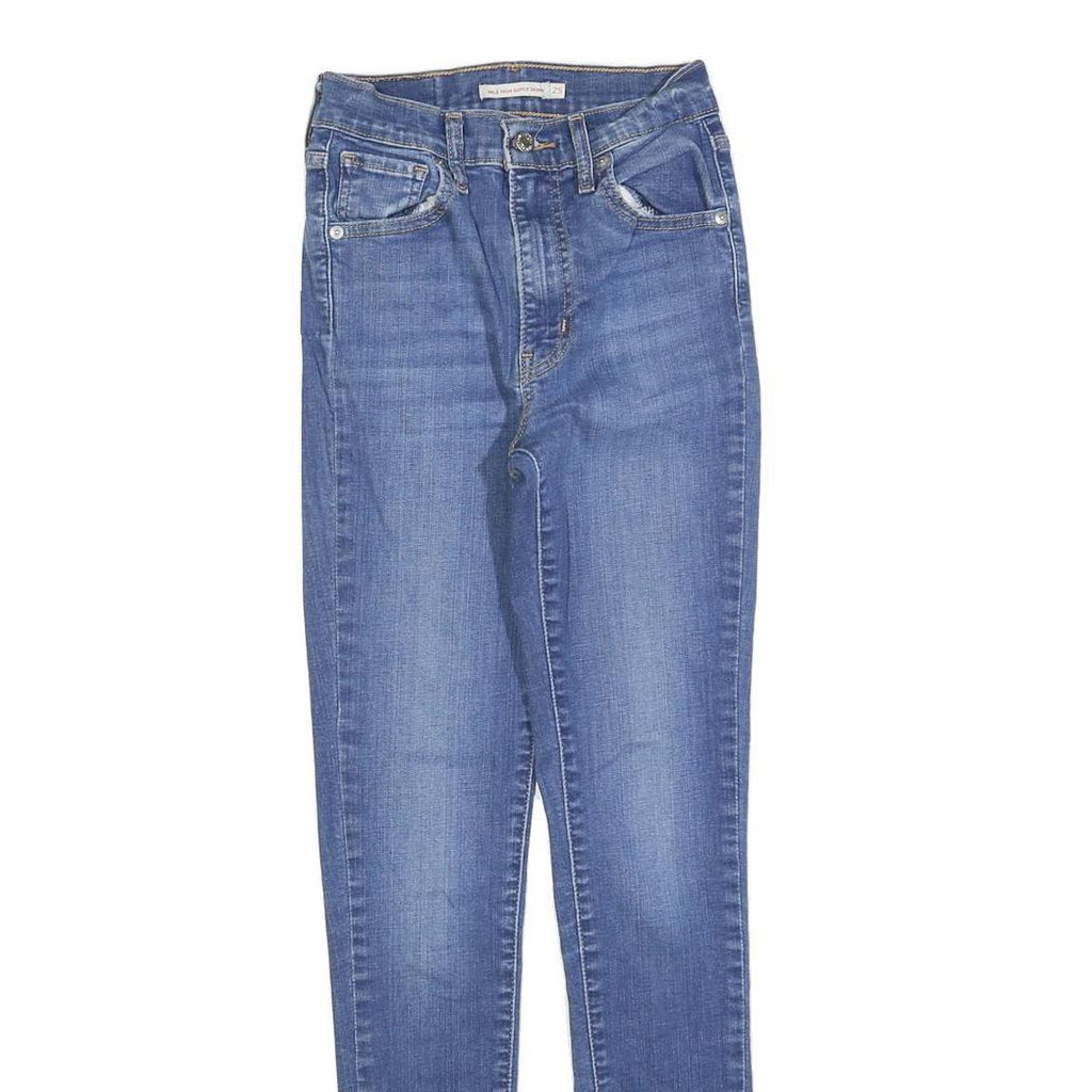 LEVI'S Womens Slim Blue Denim Slim Fit Jeans W25 L30 Cotton Blend Zip