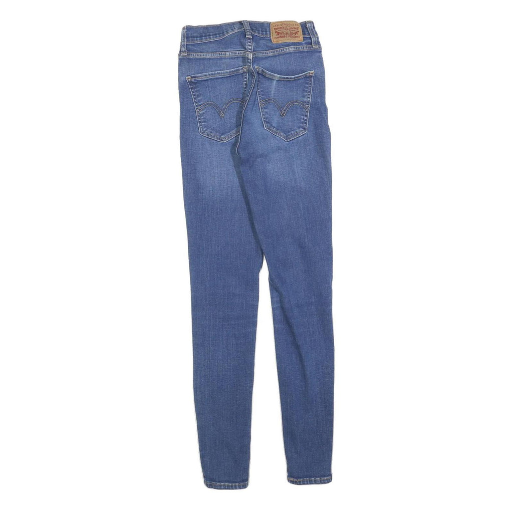 LEVI'S Womens Slim Blue Denim Slim Fit Jeans W25 L30 Cotton Blend Zip