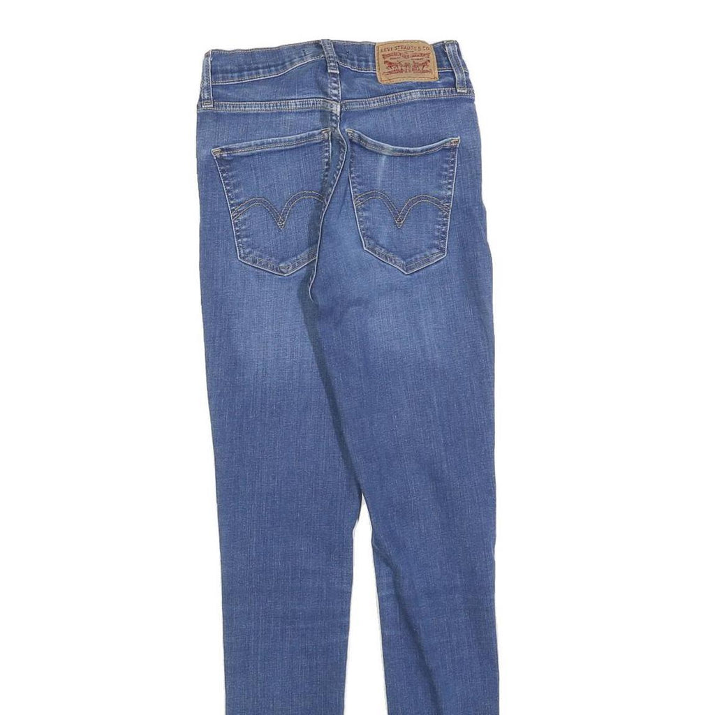 LEVI'S Womens Slim Blue Denim Slim Fit Jeans W25 L30 Cotton Blend Zip