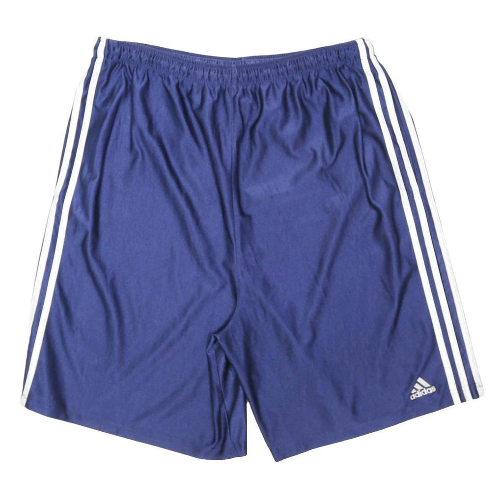 ADIDAS Mens Shorts Blue Sporting Casual Polyester L W32 3-Stripes Logo