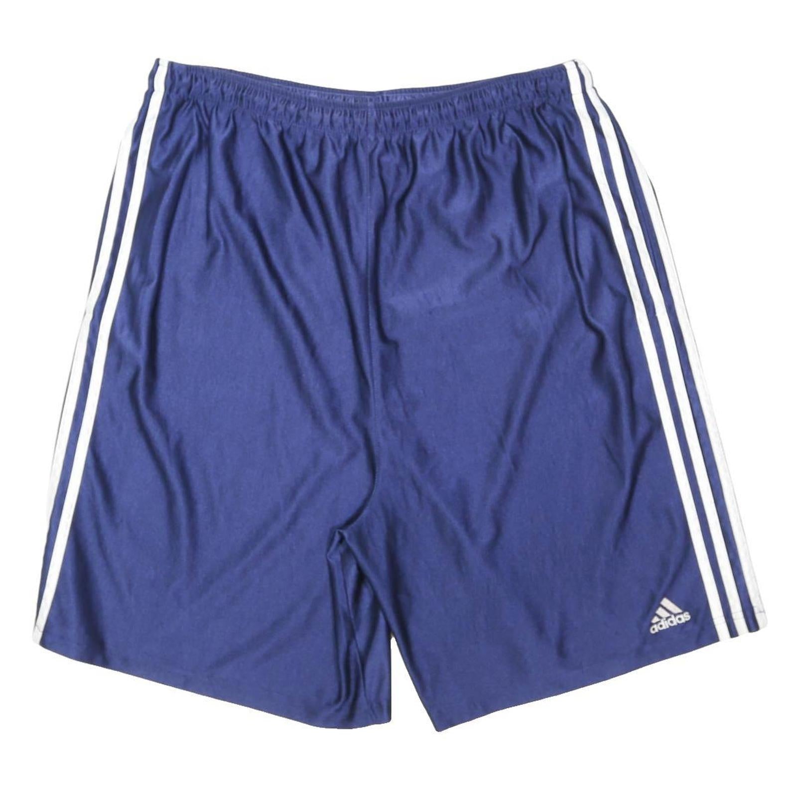 ADIDAS Mens Shorts Blue Sporting Casual Polyester L W32 3-Stripes Logo