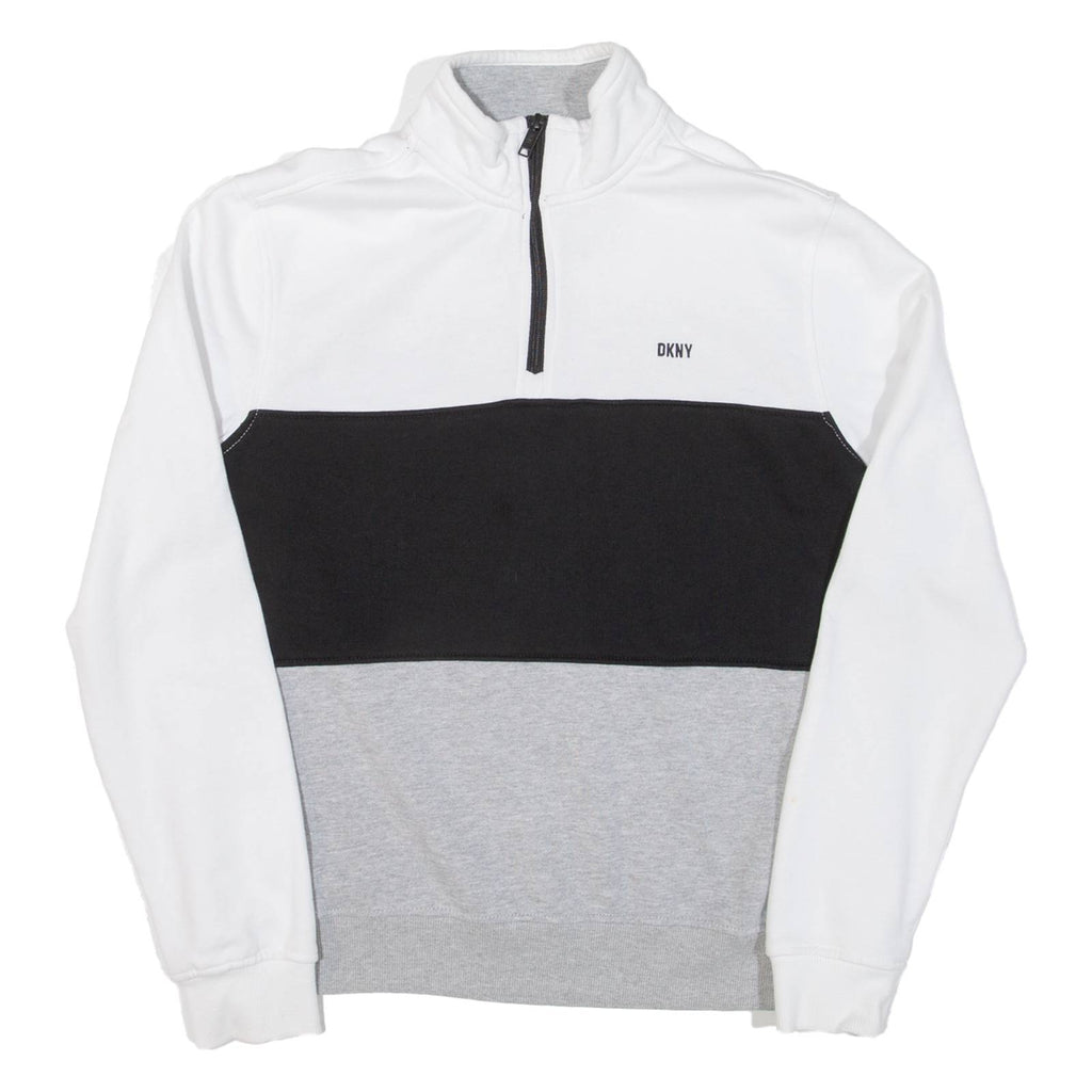 DKNY Womens Sweatshirt Grey 1/4 Zip M