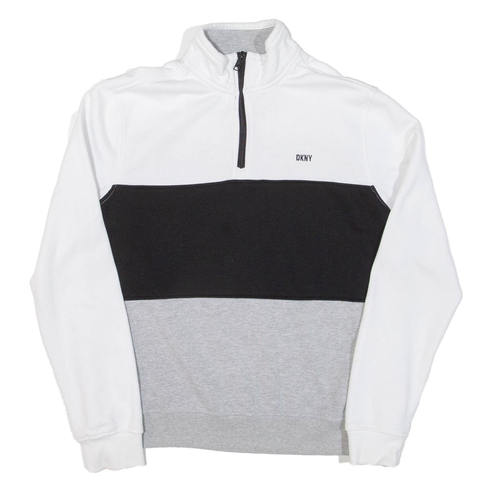 DKNY Womens Sweatshirt Grey 1/4 Zip M