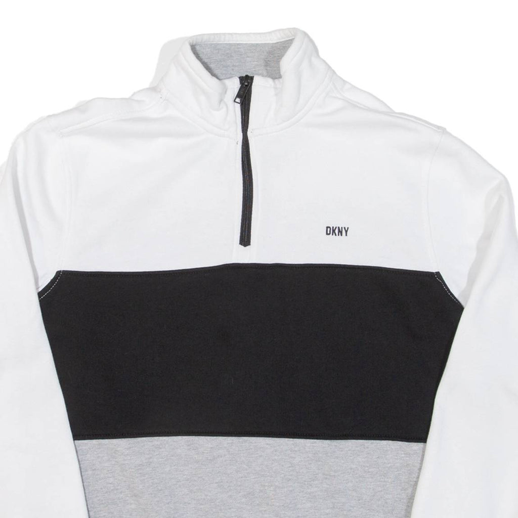 DKNY Womens Sweatshirt Grey 1/4 Zip M