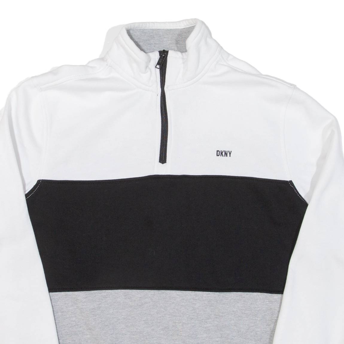 DKNY Womens Sweatshirt Grey 1/4 Zip M