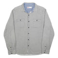 LEVI'S Mens Grey Cotton Blend Shirt L Button Pocket Casual Classic