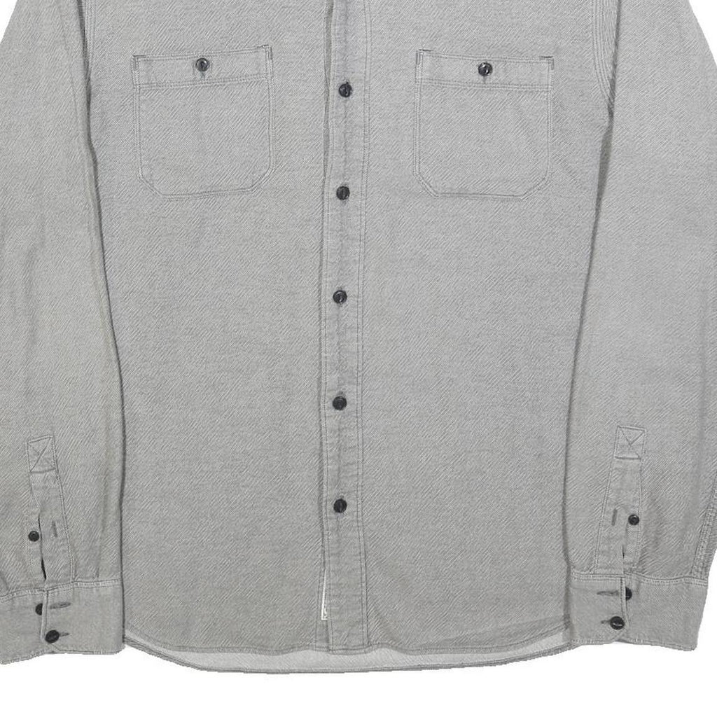 LEVI'S Mens Grey Cotton Blend Shirt L Button Pocket Casual Classic