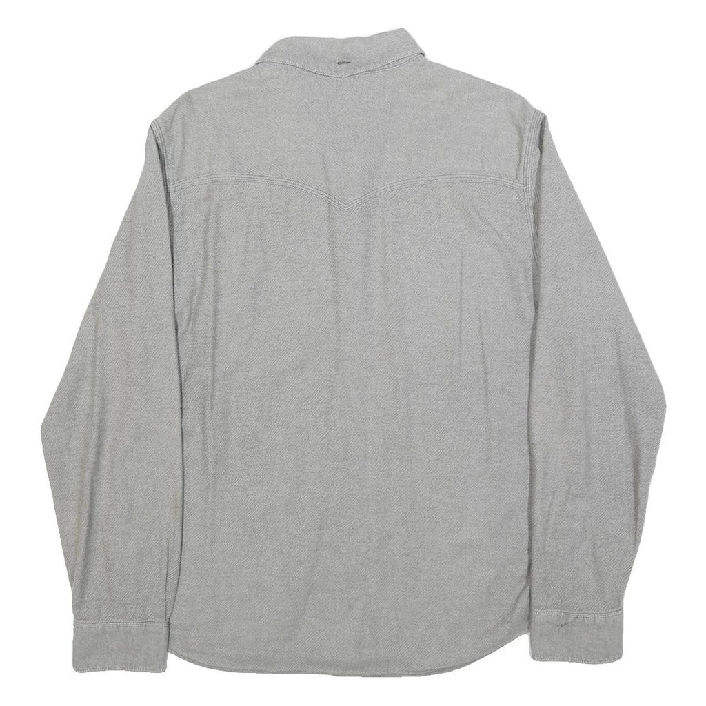 LEVI'S Mens Grey Cotton Blend Shirt L Button Pocket Casual Classic