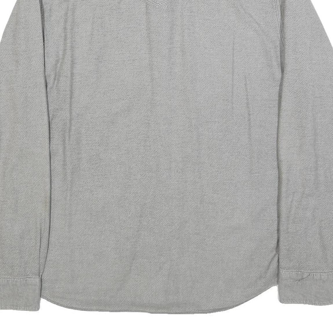 LEVI'S Mens Grey Cotton Blend Shirt L Button Pocket Casual Classic