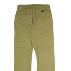 VANS Mens Cotton Beige Regular Straight Trousers W29 L30 Casual Zip Closure