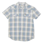 WRANGLER Mens Blue & Yellow Check Shirt M Western Style Casual Button Up