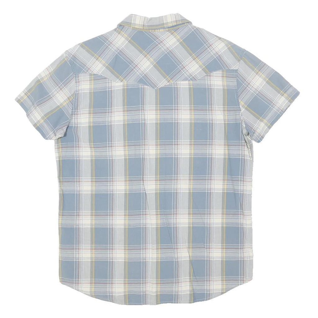 WRANGLER Mens Blue & Yellow Check Shirt M Western Style Casual Button Up