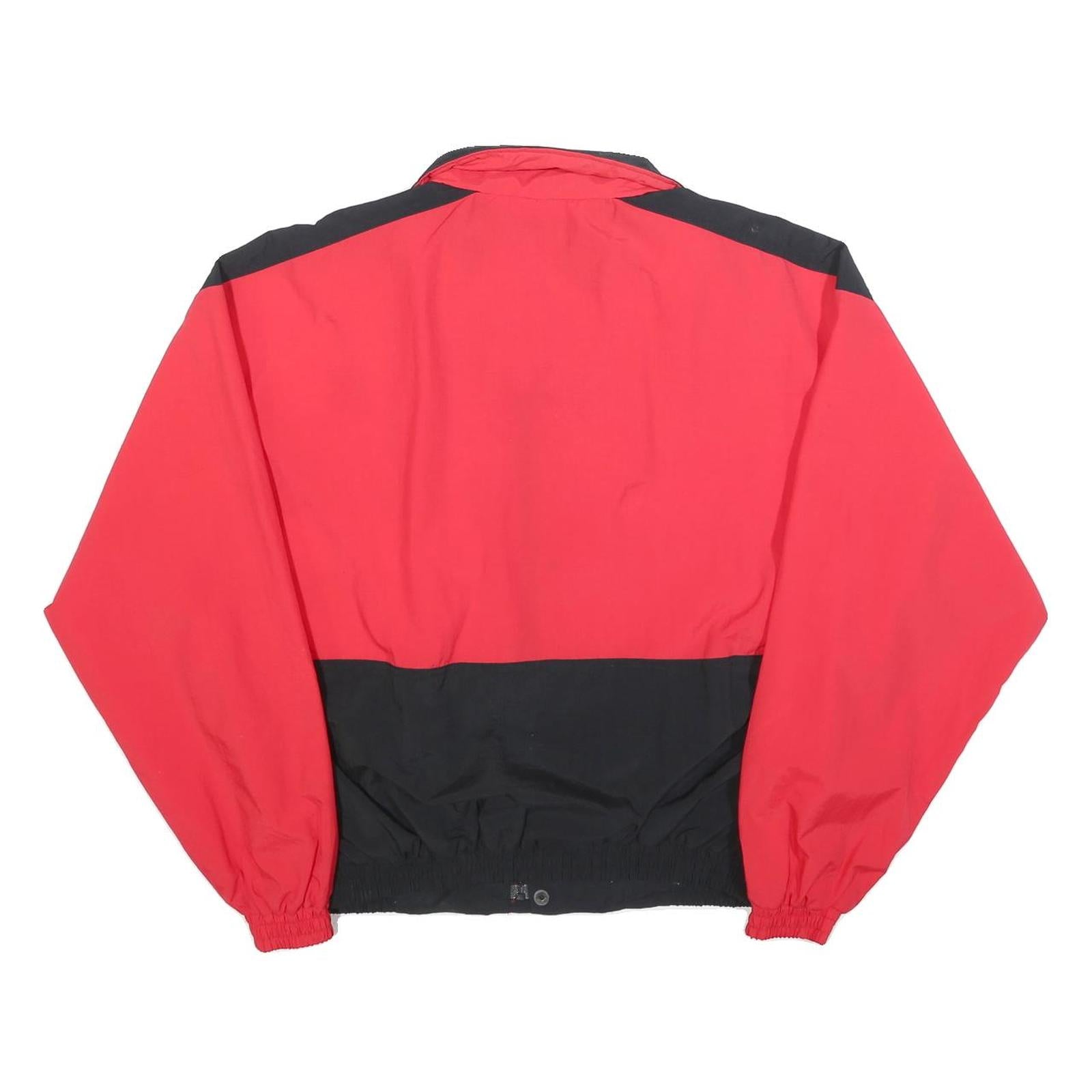 NORMAN TODD Mens Red & Black Colourblock Zip Jacket M Nylon Casual Outerwear