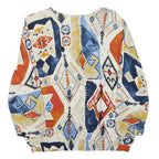 ALFRED DUNNER Womens Cream Orange Blue Patterned Cotton Jumper XL Casual Wear
