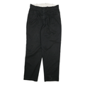 DICKIES Mens Cotton Blend Black Regular Fit Straight Trousers W32 L31 Workwear