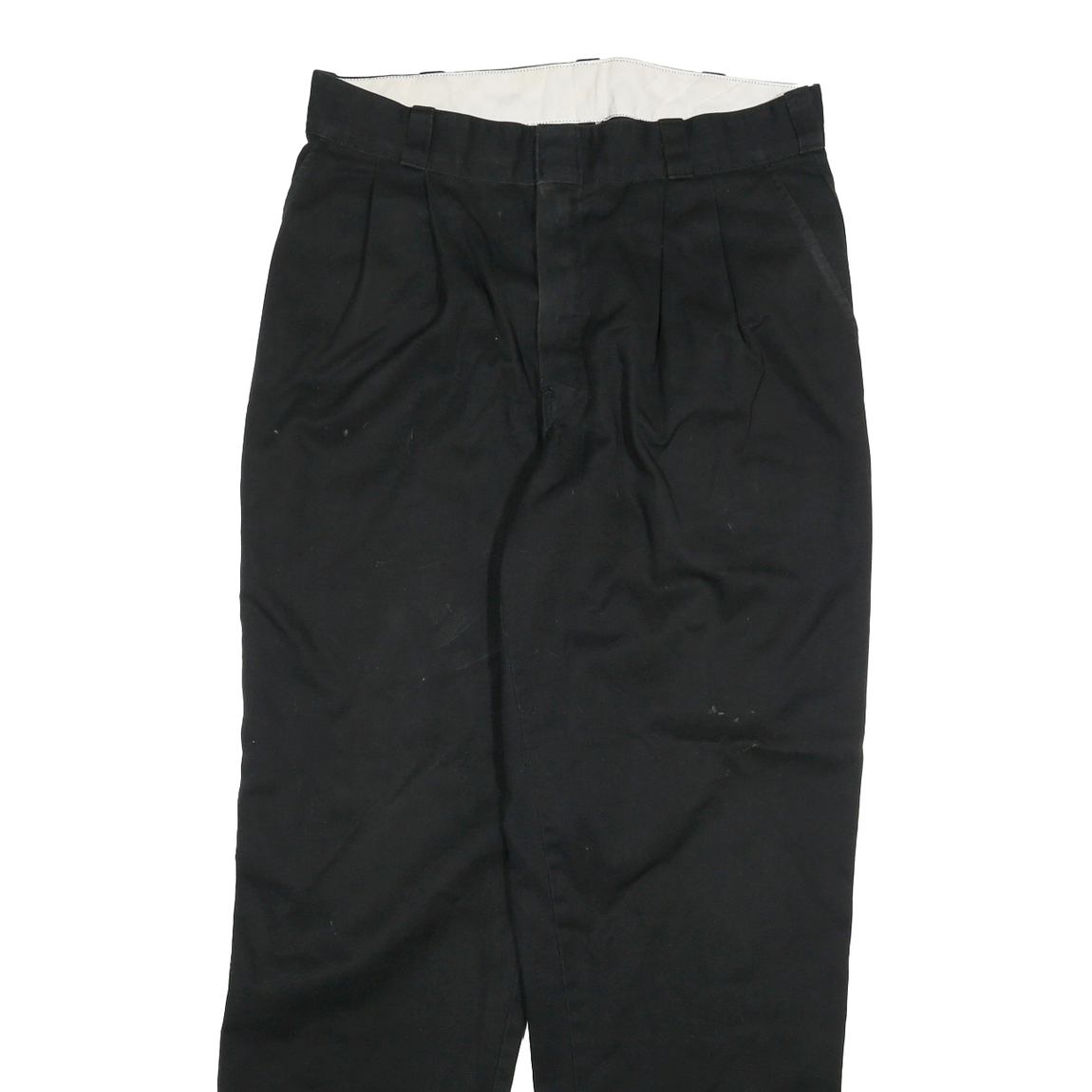 DICKIES Mens Cotton Blend Black Regular Fit Straight Trousers W32 L31 Workwear