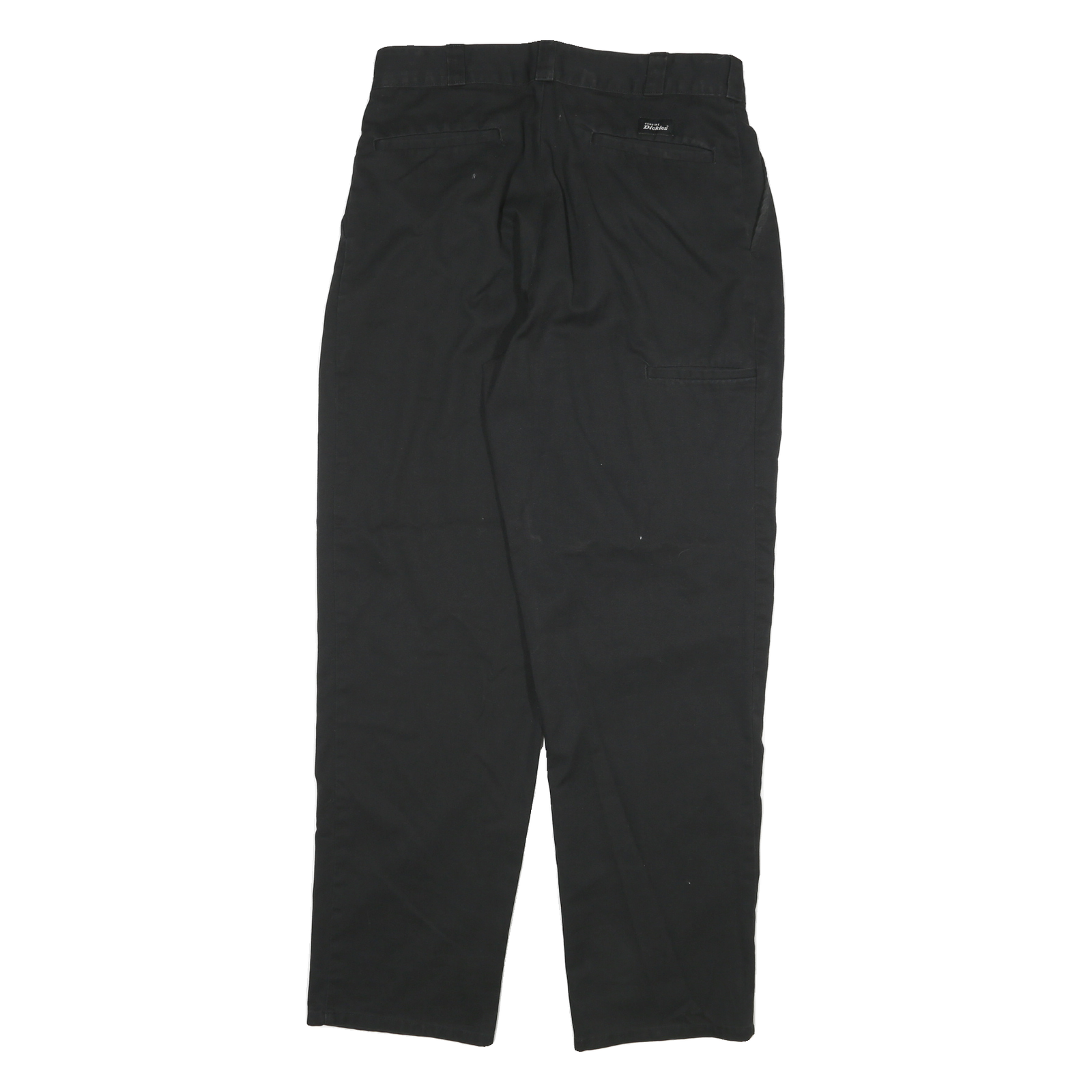 DICKIES Mens Cotton Blend Black Regular Fit Straight Trousers W32 L31 Workwear