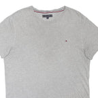 TOMMY HILFIGER Mens Grey Crew Neck Short Sleeve Logo T-Shirt L Cotton Blend