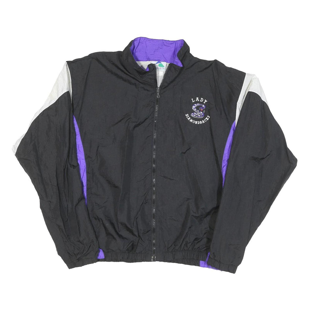AUGUSTA Mens Black & Purple Lady Diamondbacks Sports Track Jacket L Polyester