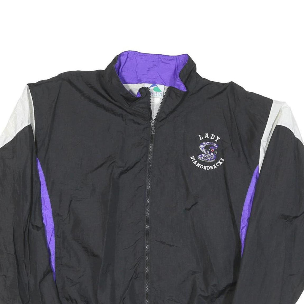 AUGUSTA Mens Black & Purple Lady Diamondbacks Sports Track Jacket L Polyester