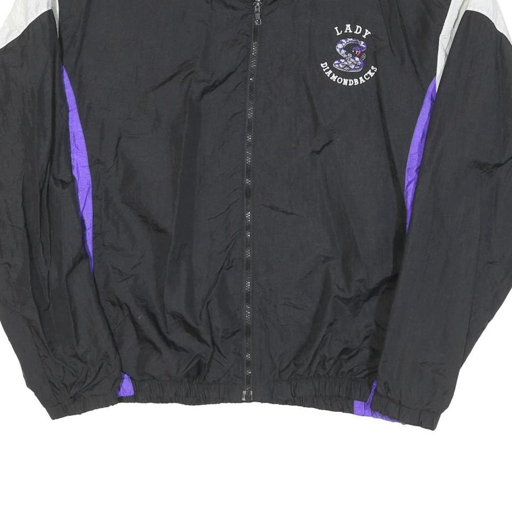 AUGUSTA Mens Black & Purple Lady Diamondbacks Sports Track Jacket L Polyester