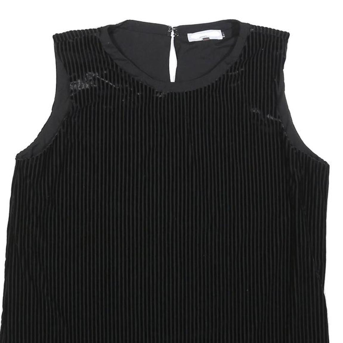 CALVIN KLEIN Womens Black Sleeveless Round Neck Top L Smooth Velvety Finish