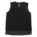 CALVIN KLEIN Womens Black Sleeveless Round Neck Top L Smooth Velvety Finish