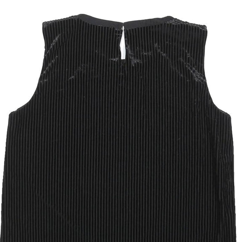 CALVIN KLEIN Womens Black Sleeveless Round Neck Top L Smooth Velvety Finish