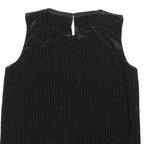 CALVIN KLEIN Womens Black Sleeveless Round Neck Top L Smooth Velvety Finish