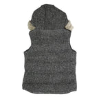 ZARA Womens Black & Grey Puffer Sleeveless Jacket M Polyester Blend Zip Hooded