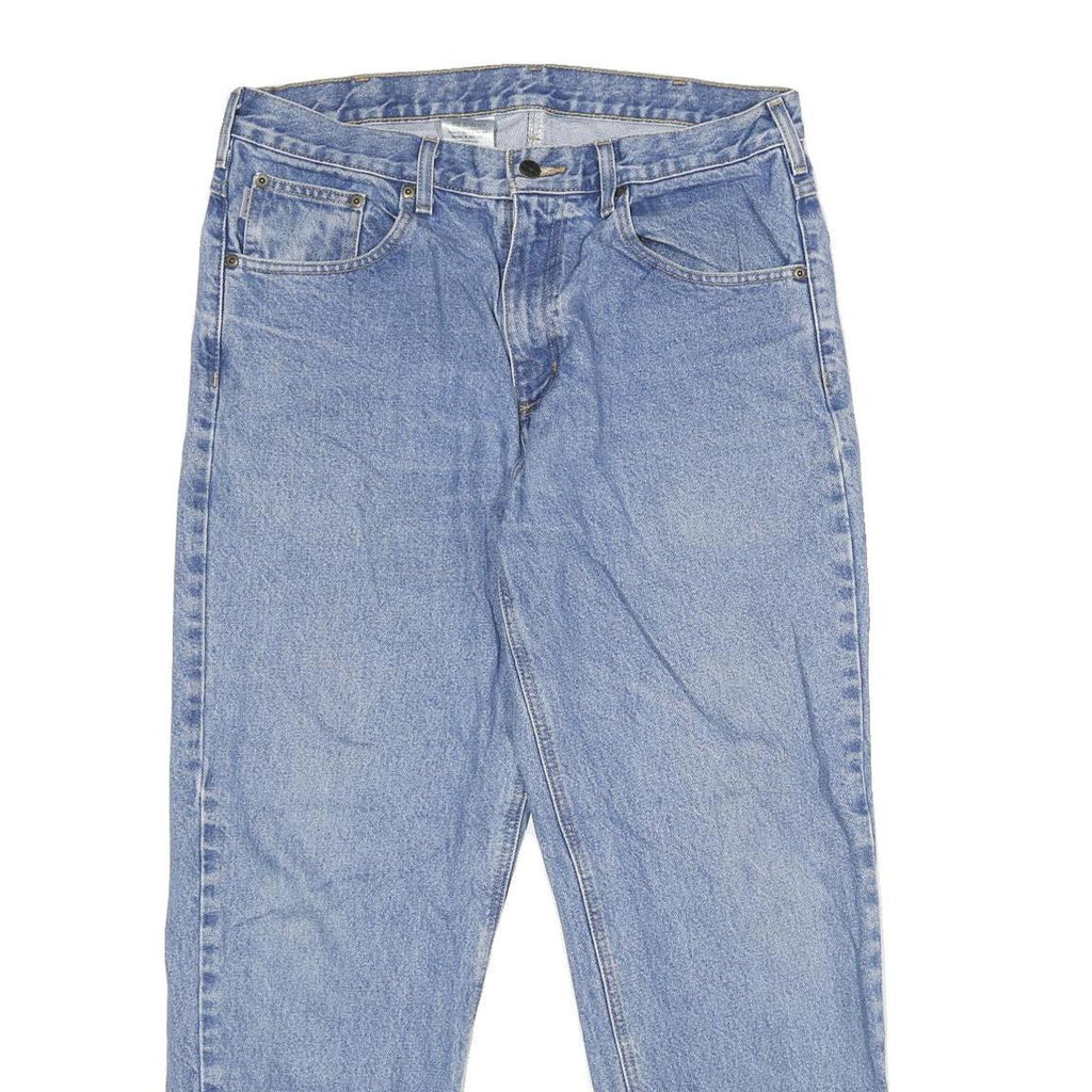 CARHARTT Mens Regular Fit Blue Denim Jeans W36 L30 Classic Zip Cotton