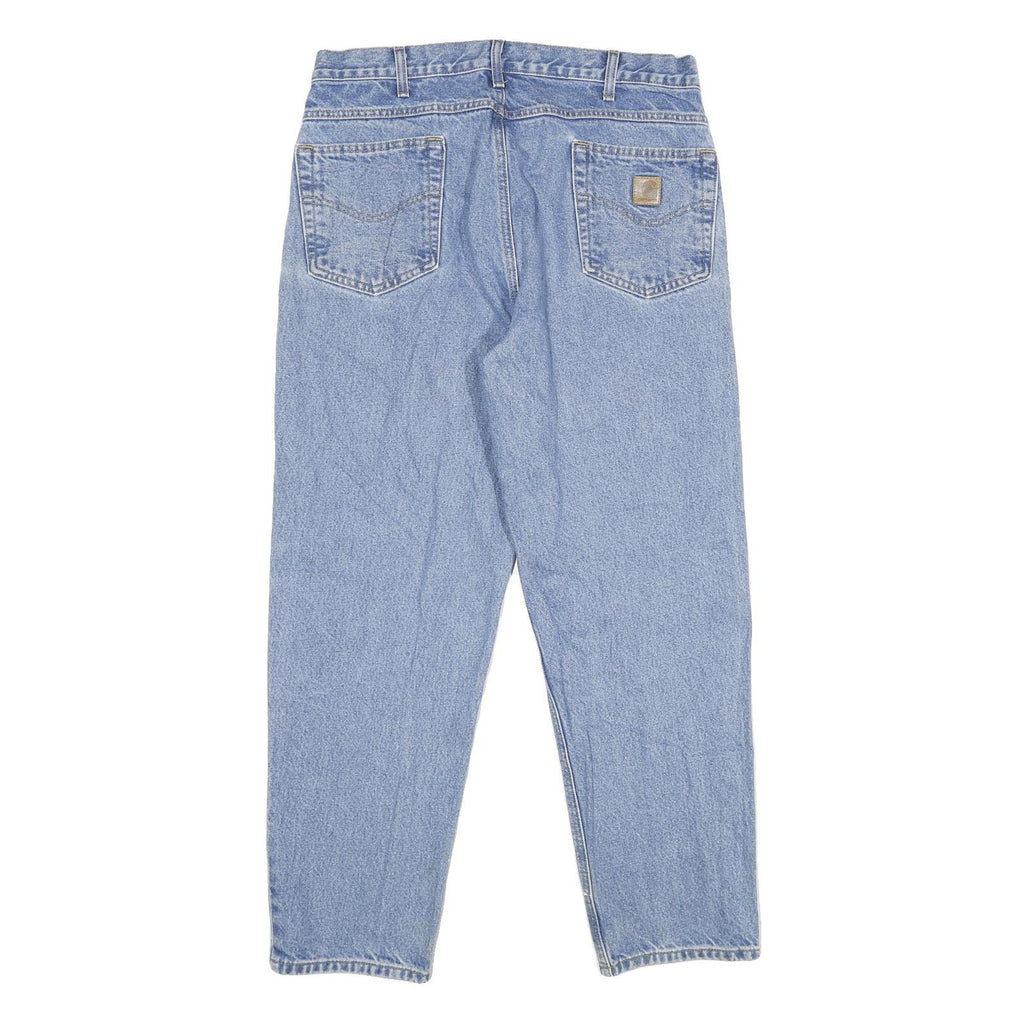 CARHARTT Mens Regular Fit Blue Denim Jeans W36 L30 Classic Zip Cotton